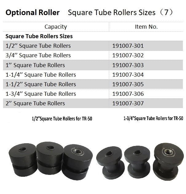 TR50 Square Tubing Roller Dies