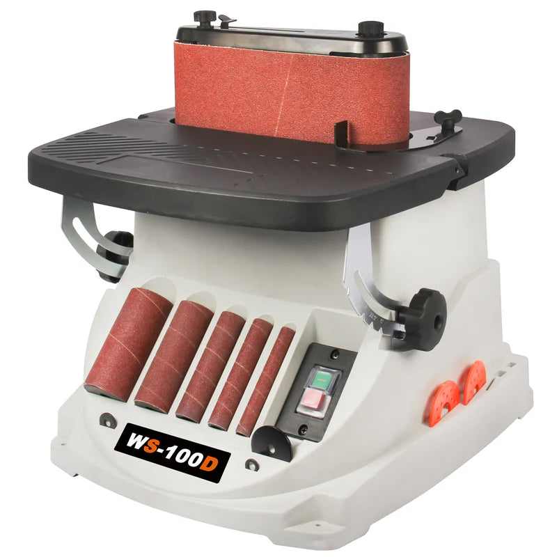 KAKA INDUSTRIAL WS-100D Vertical Oscillating Spindle Sander & Belt Sander, 2 IN 1 Combination Woodworking Machine