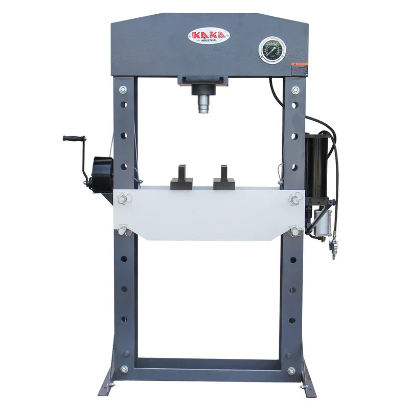 KAKA INDUSTRIAL HP-50P Air/Hand Operated H-Frame Press，Air/Hydraulic Shop Press，50 ton Frame Capacity, 7 in Stroke