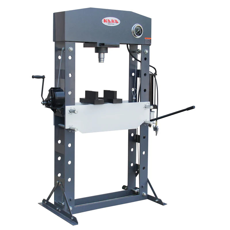 KAKA INDUSTRIAL HP-50P Air/Hand Operated H-Frame Press，Air/Hydraulic Shop Press，50 ton Frame Capacity, 7 in Stroke