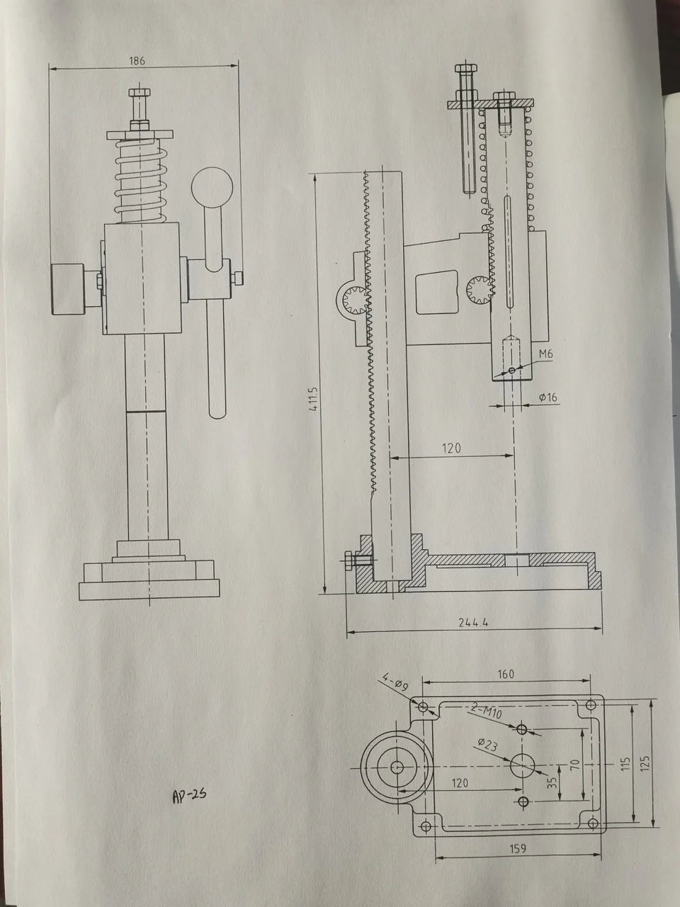 AP-2S 2 Ton Arbor Press, Adjust Press Height Jewelry Tools