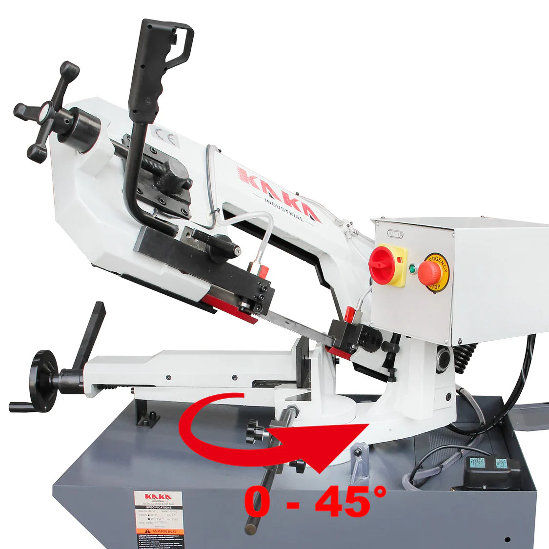 KAKA Industrial BS-75G Horizontal Bandsaw 7.8"x4.7" Metal Cutting Band Saw, Solid Design Metal Bandsaw, High Precision Metal Band Saw, Space Saver Metal Cutting Band Saw 115V-60HZ-1PH