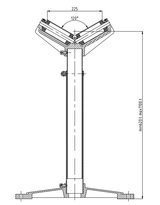 Stands and Supports RV-1100,Pipe Stand V head Roller Super Duty Adjustable 24-Inch to 43-Inch Tall