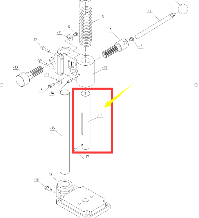 176513-16 Lifting Gear Shaft for AP-2S