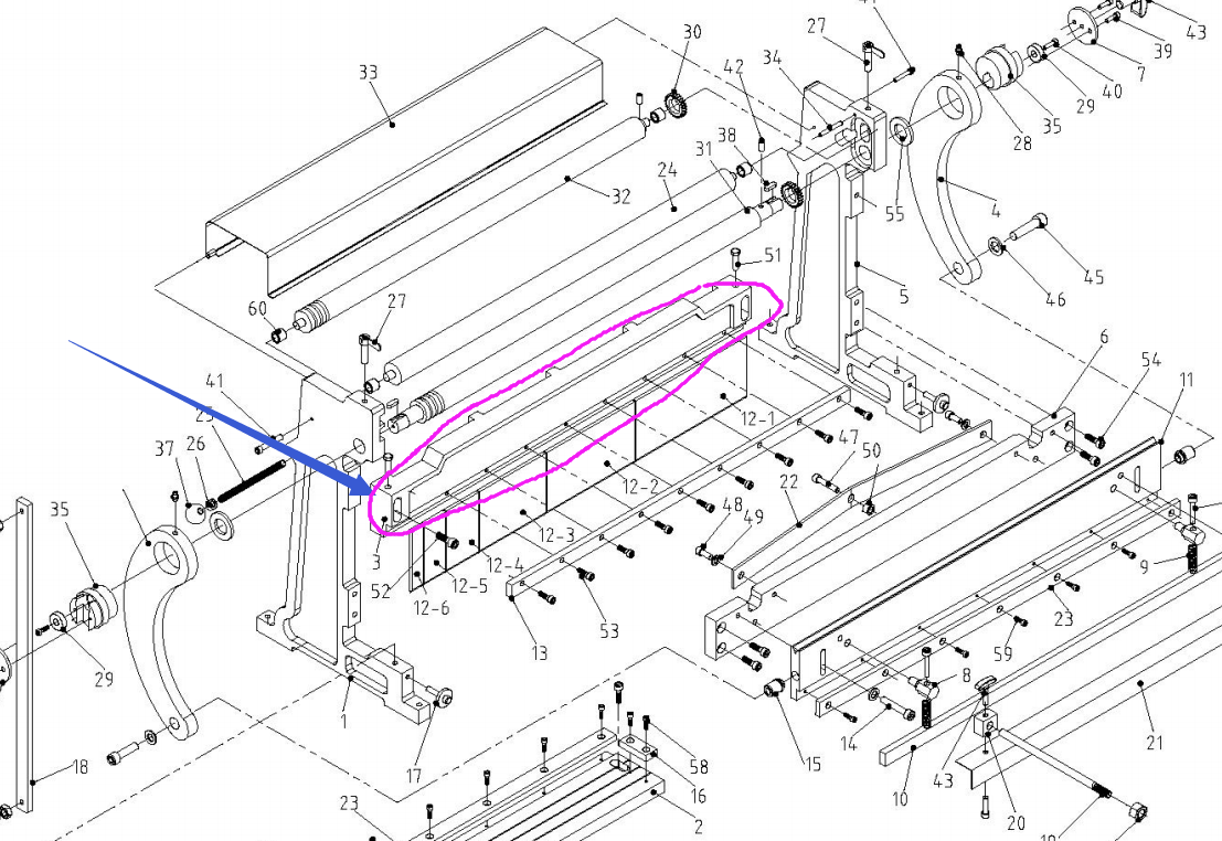 Part # 171003-3 Cross beam for 3-IN-1/30