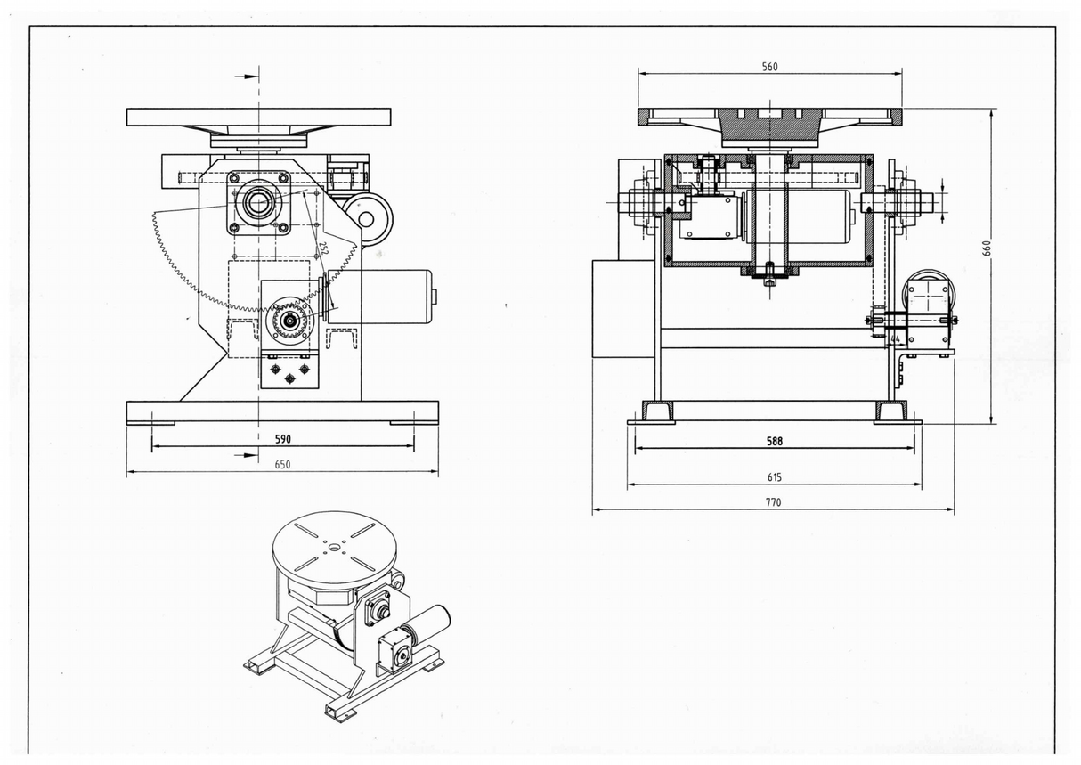 Kaka Industrial WP-500 Welding Positioner, 1102lb Tilt angle -45°-90º, Rotation motor 400W ,Rotation speed 0-5 RPM Stepless Speed Control Welder Positioning Machine 110V-60HZ-1PH