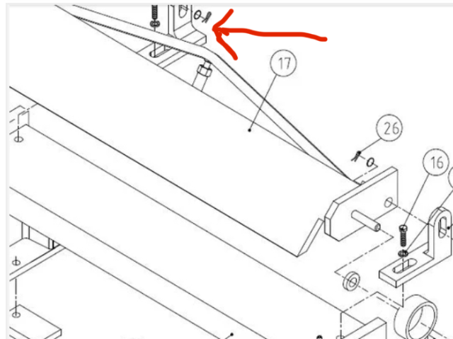 Spare parts Left bracket plate for MB-72