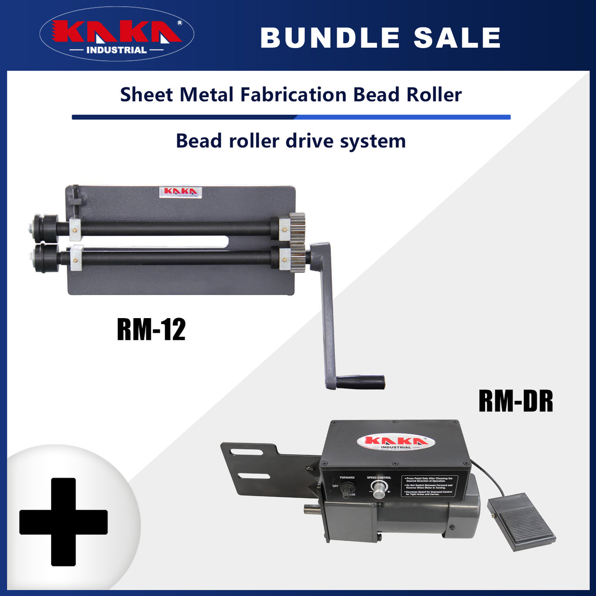 RM-12 (12" Depth X 18 Gauge Bead Roller) & RM-DR bead roller drive system