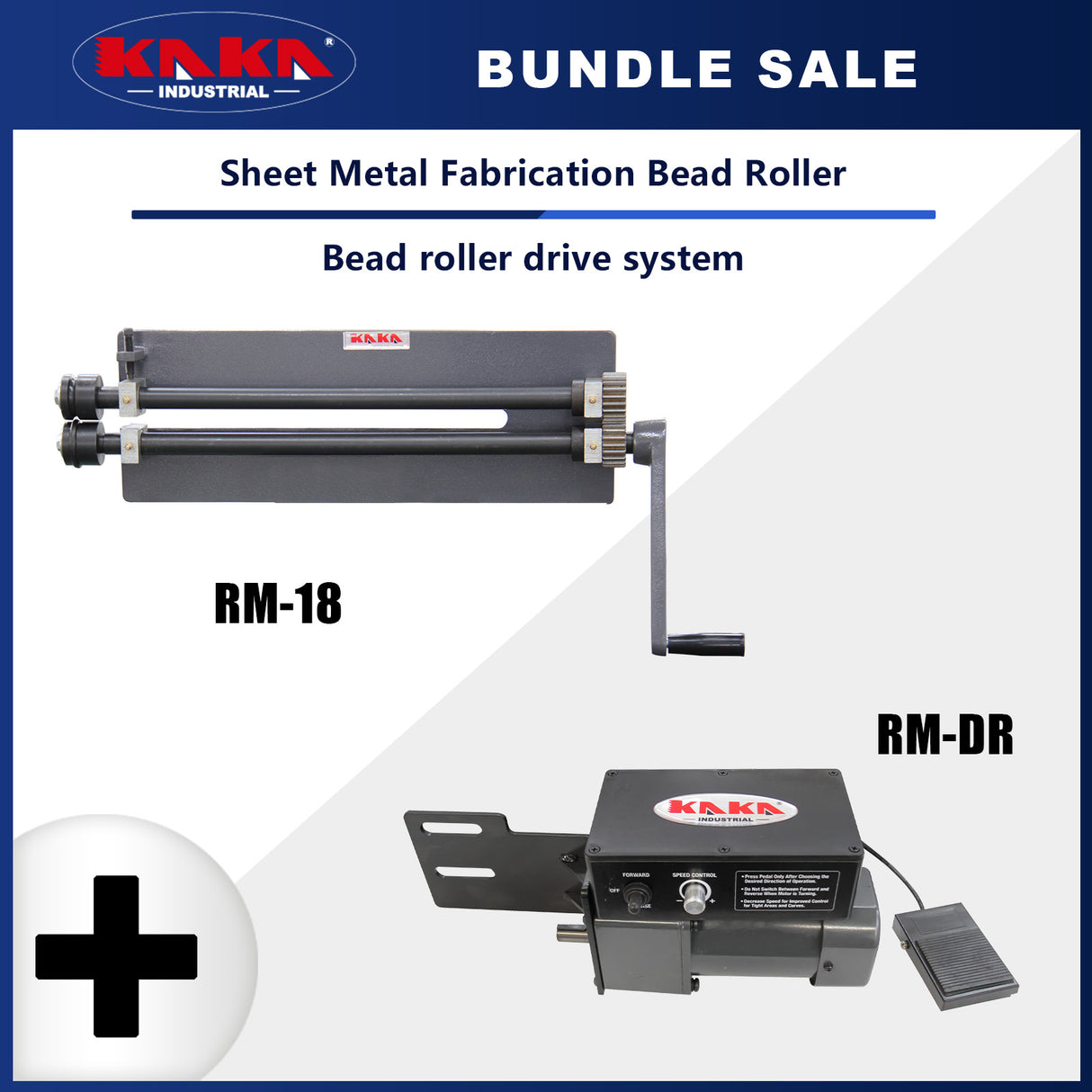 RM-18 (18" Depth X 18 Gauge Bead Roller) & RM-DR bead roller drive system